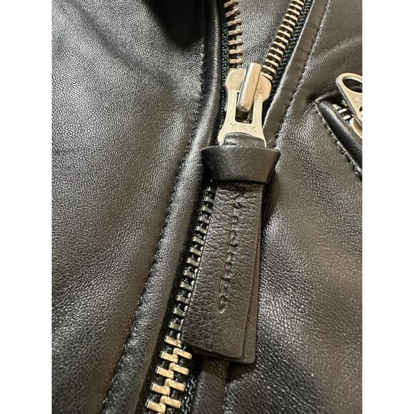 Mackage Black Lamb Leather Down Insulated Biker Moto Motorcycle Jacket Small EUC - Picture 5 of 8